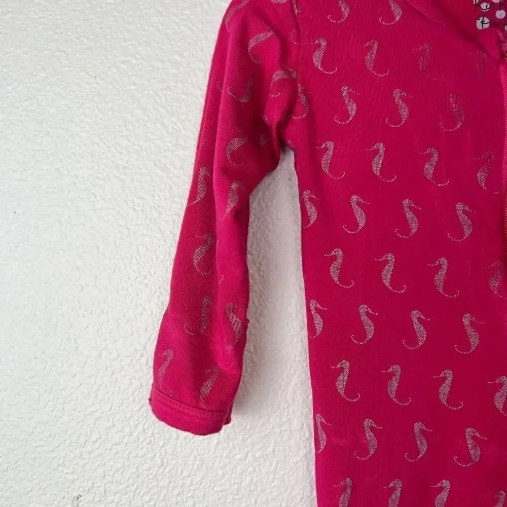 KicKee Pants Prickly Pear Mini Seahorses Muffin Ruffle Coverall with Zipper